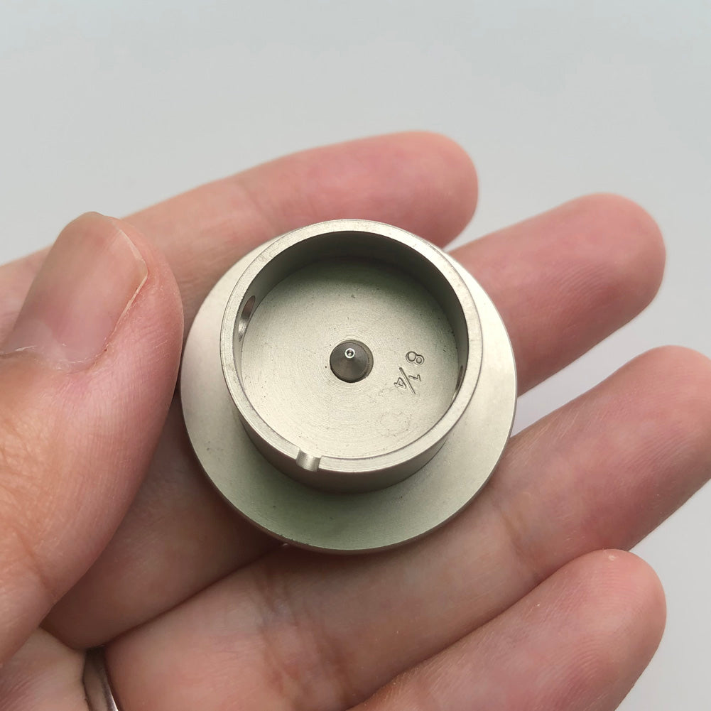 Bergeon 1997 DI 814 watch movement holder with center screw, 8-1/4 ligne precision tool for watch repair.