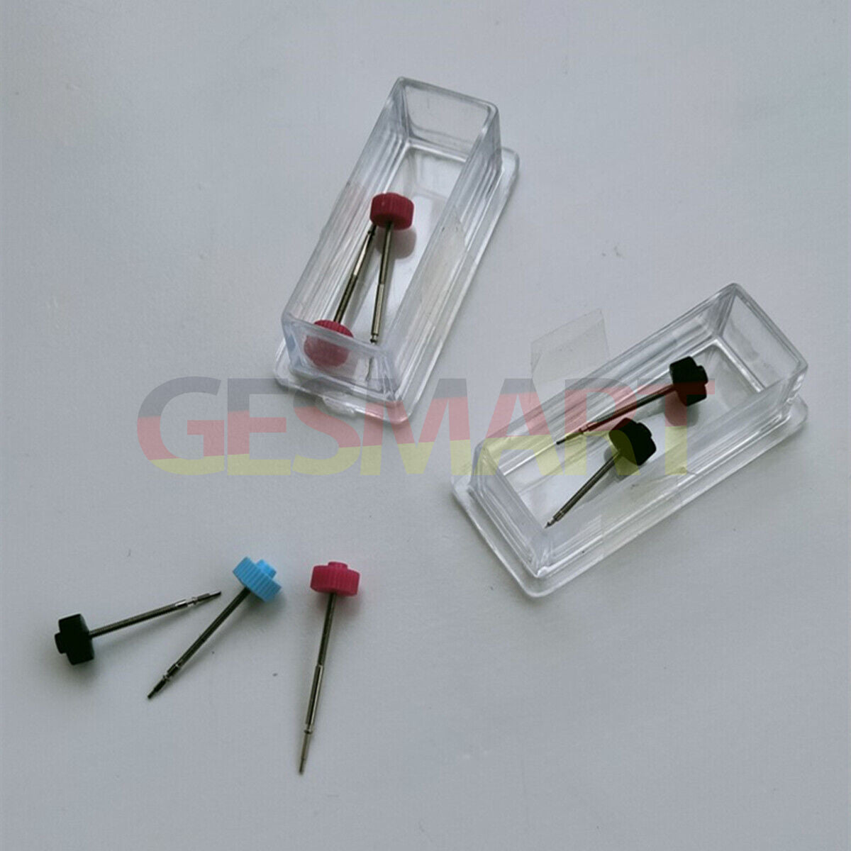 36pcs Swiss Made Ronda watch stems assortment for precise watch repair and maintenance tasks by Ronda.