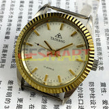 38mm TAIHANG Manual Mechanical Watch Golden Nail Silver Dial Round Case 17 Jews