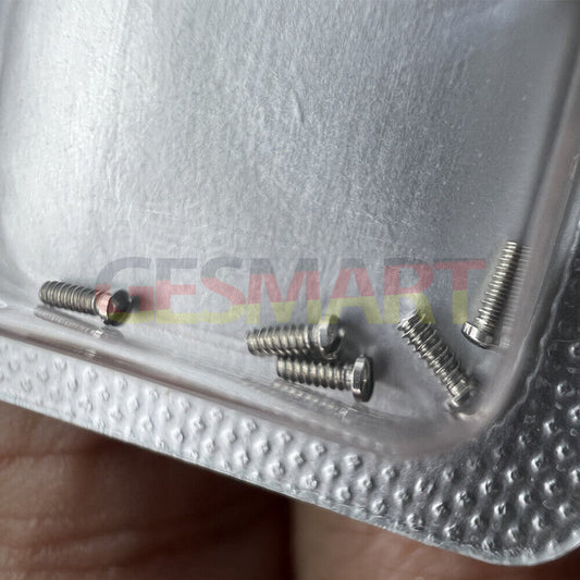 Men's 3x1mm slotted watch back cover screws for Cartier watches, durable replacement parts.