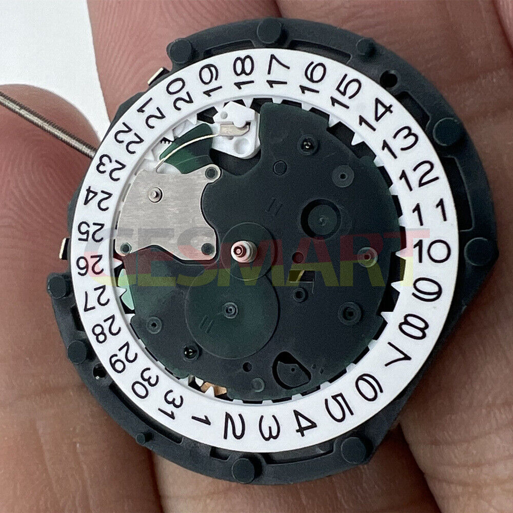 SUNON PE49 quartz watch repair part showing date and small second at 6 o'clock position