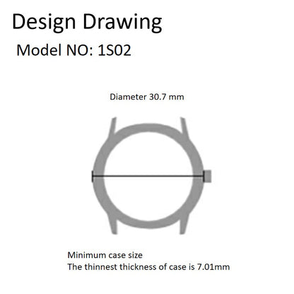 Miyota 1S02 Japan Quartz Movement highlighting precise craftsmanship for dependable watch accuracy.