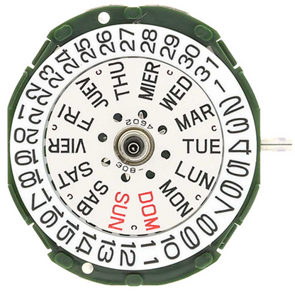 Miyota 2005 Japan quartz movement close-up showing precision engineering and Japan craftsmanship.