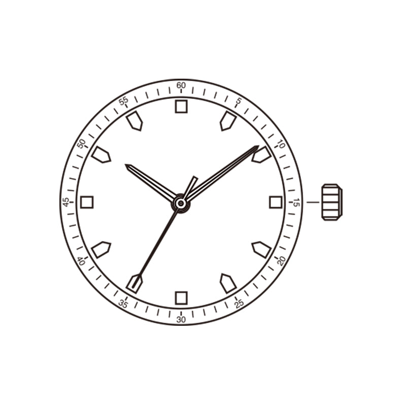 Miyota Super 2035 gold quartz watch movement, precise Japan-made mechanism for watch accessories.