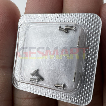 Men's 3x1mm slotted watch back cover screws by Cartier, durable replacement for watch repairs.