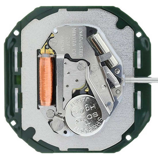 Miyota 2305 Japan Quartz Movement close-up showing precise watch mechanism by Miyota