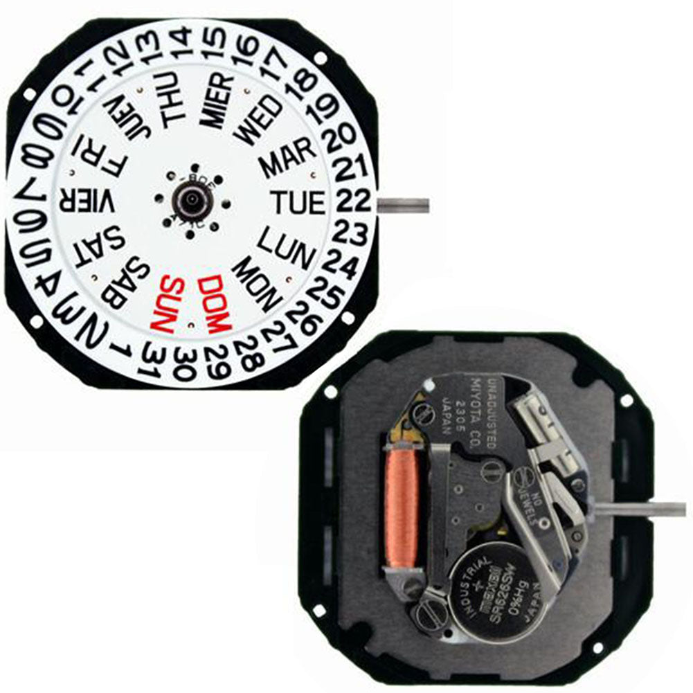 Miyota 2305 Japan Quartz Movement close-up highlighting precise watch mechanism for accurate timekeeping.