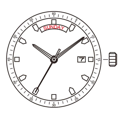 Miyota 2350 Japan quartz movement for precise watch repair and accessory replacement.