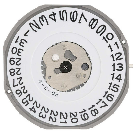Miyota 2415 Japan quartz movement with date display at 3 o'clock, reliable watch accessory.
