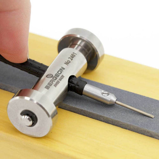 Bergeon 2461 sharpener blade and graver for precision screwdriver sharpening, ideal watch accessory tool.