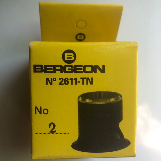 Bergeon 2611-TN-2 5x magnification loupe with opening for precise watch inspection and repair.