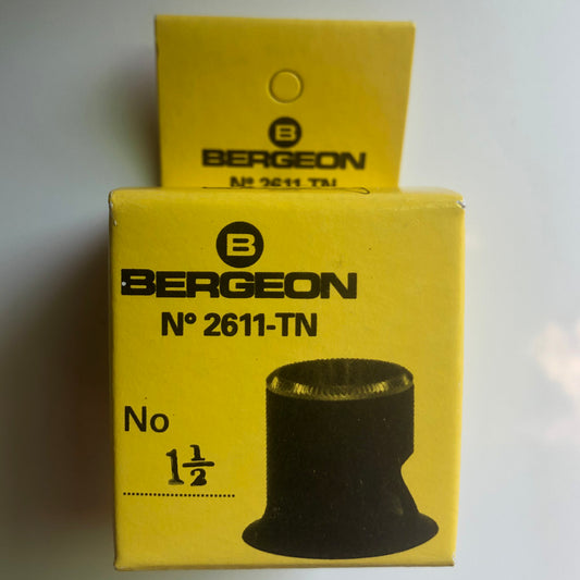 Bergeon 2611-TN-1.5 loupe with 6.7x magnification, ideal for precision watch accessory inspection.