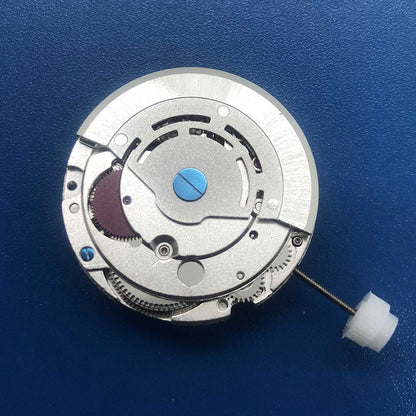 Mingzhu DG2813 automatic watch movement in silver finish with 3 hands for precise timekeeping.