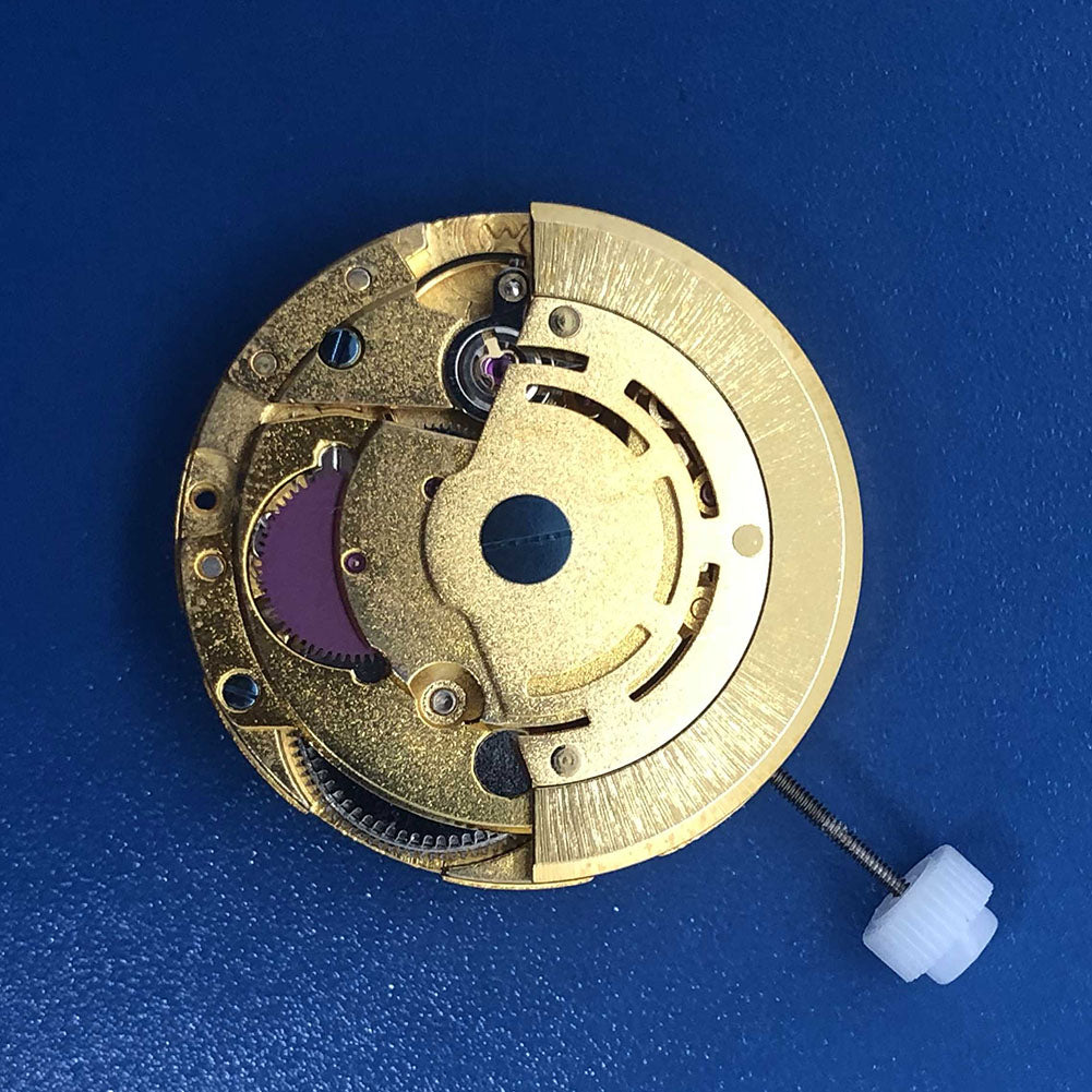 Golden DG2813 automatic watch with three hands, MINGZHU 2813 movement, sleek gold case for classic style