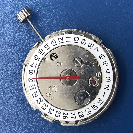 DG2813 silver watch movement with 3 hands and single calendar, mechanical precision for watch accessories.