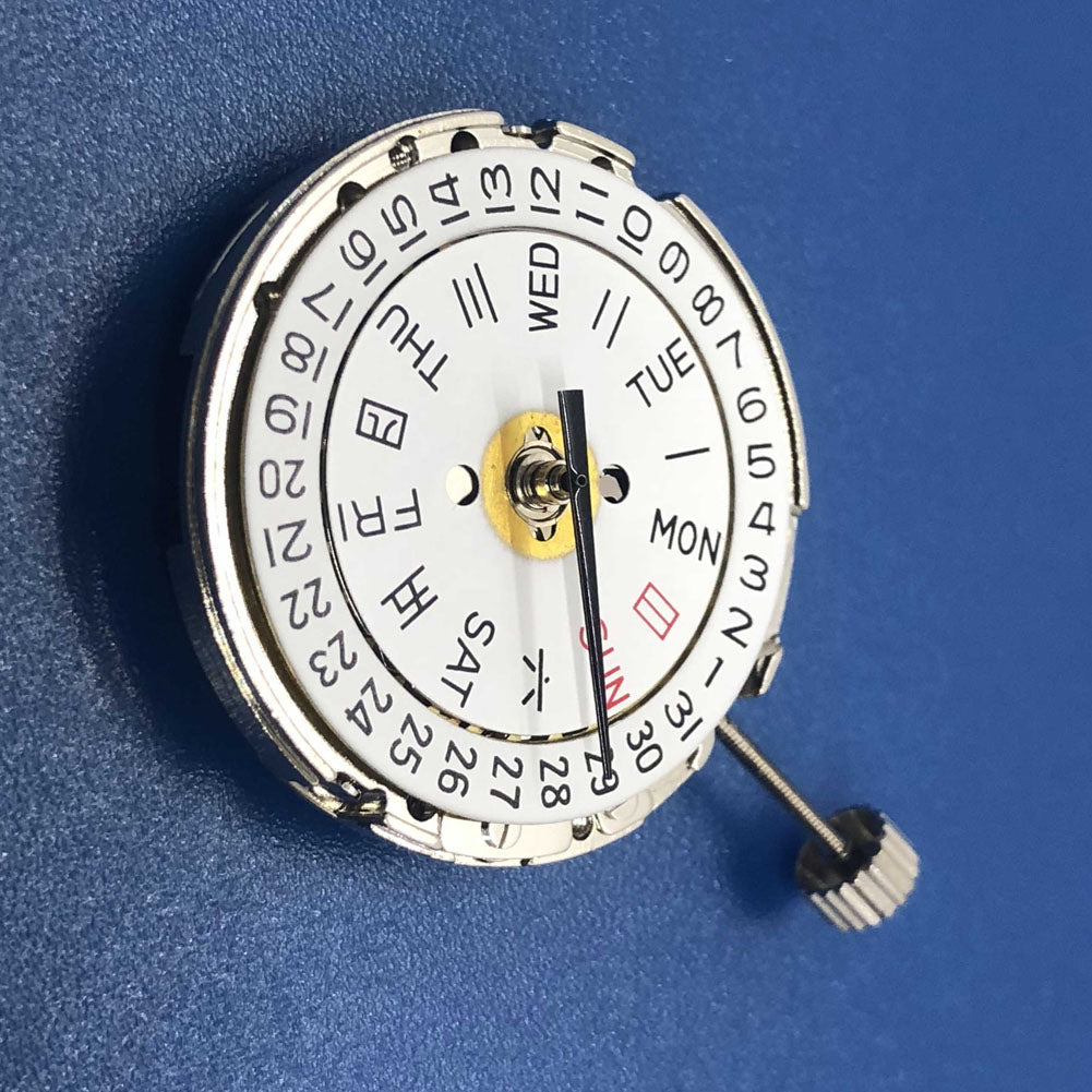 Tian Jing DG2813 automatic watch with silver case, day-date display, and elegant mechanical design.
