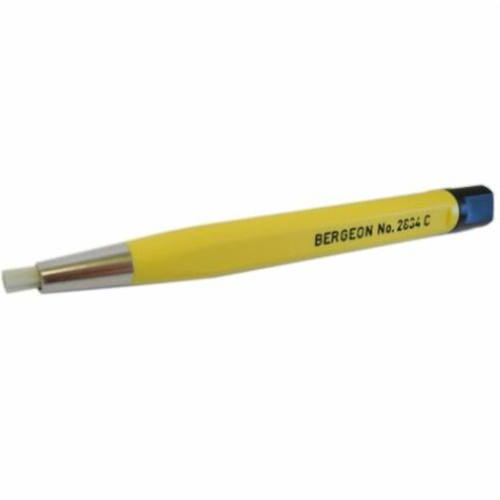 Bergeon 2834-C scratch brush with 10mm glass fibre bristles for precise watch accessory cleaning and polishing.