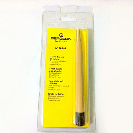 Bergeon 2834-L brass scratch brush �10mm for precise watch accessory cleaning and detailing.
