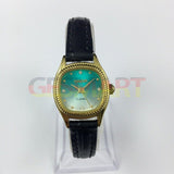 22mm HAIDA Manual Mechanical Lady Watch Golden Nail 17 Jews Gradient Green Dial