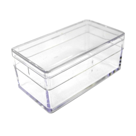 Bergeon 2975-4 transparent plastic box for watch parts storage, 48x48x19 mm size.