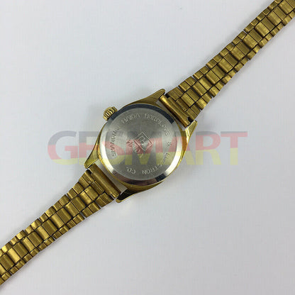 HAIDA 22mm Lady Watch with golden nail markers, 17 jewels, and gradient pink dial for elegant style.