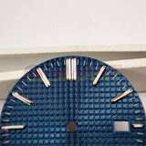 Green Lume Silver Trim Nail+Blue Check Pattern Watch Dial for NH35 Movement