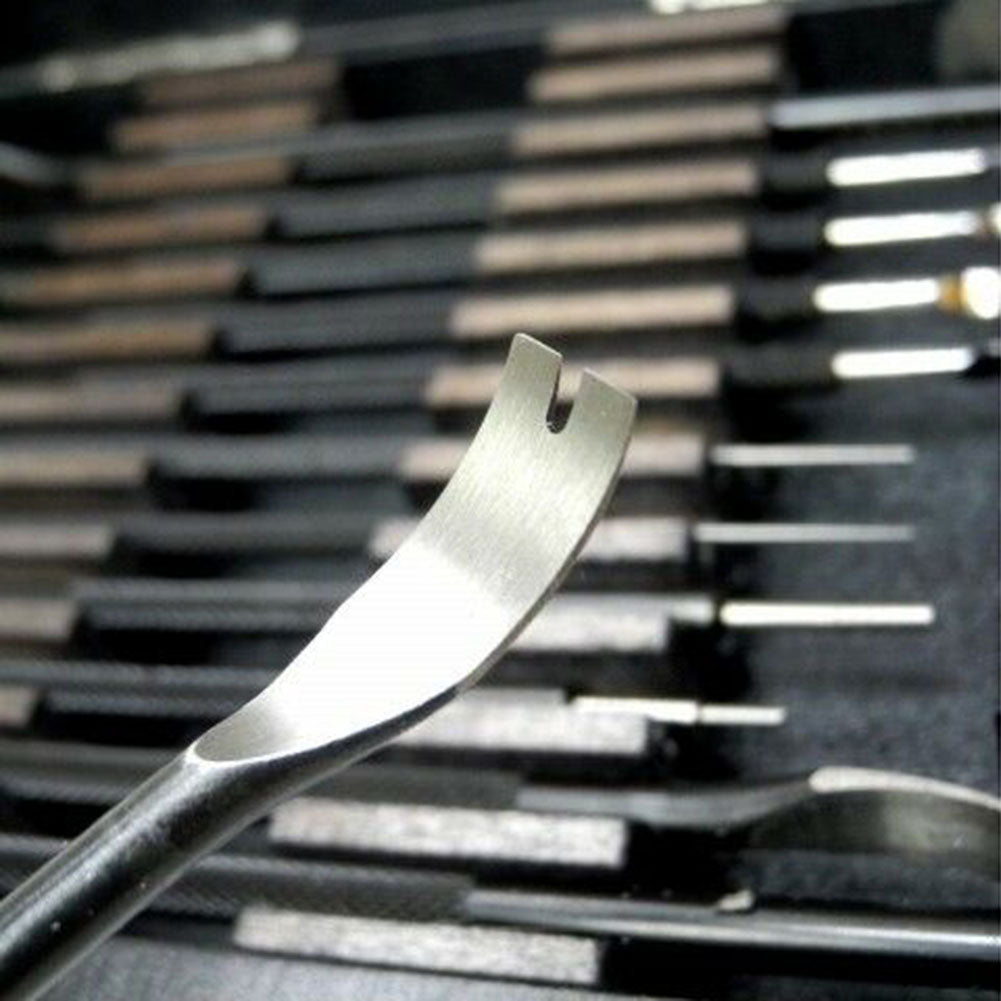 Bergeon 30020 watchmaker hand levers set with precision tools for professional watch repair.