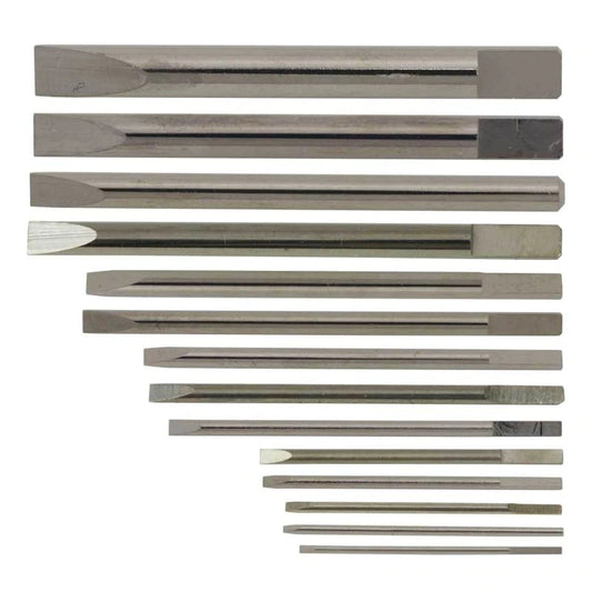 Bergeon 30080 replacement screwdriver blade set in 11 precise sizes for watch repair and accessories.