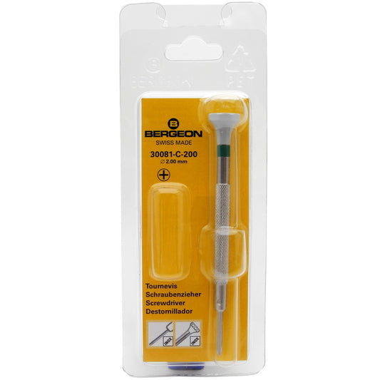 Bergeon 30081-C-250 ergonomic Phillips screwdriver �2.50mm designed for precise watch accessory repairs.