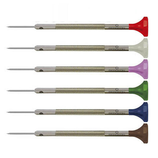 Bergeon 30081 ergonomic screwdriver for precise watch accessory repairs, no spare blades included.