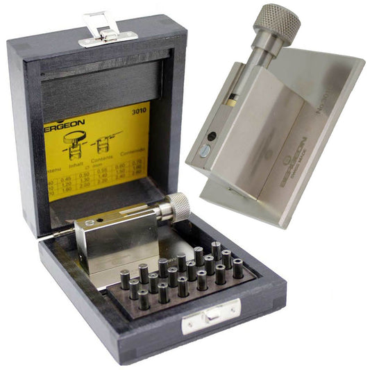 Bergeon 3010 Swiss watchmaker tool tightening watch crowns, cases, and hands tubes for precision repair