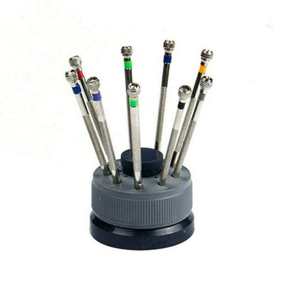 Set of 9 flat blade screwdrivers (0.6mm-2.0mm) for watch repair