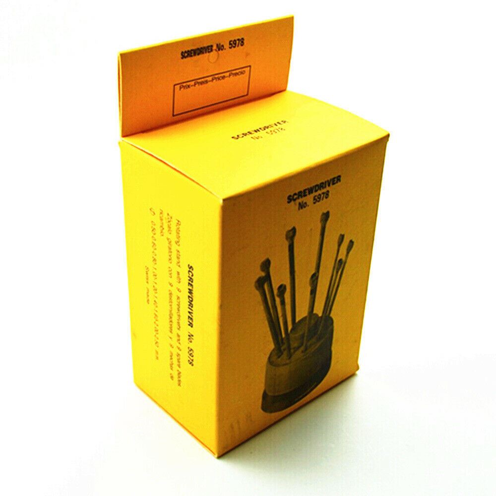 Set of 9 flat blade watch screwdrivers (0.6mm-2.0mm) for precise watch repairs