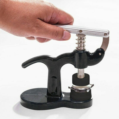 Watch Back Case Press Kit with 17pcs tools for watch repair and battery replacement, brand included.