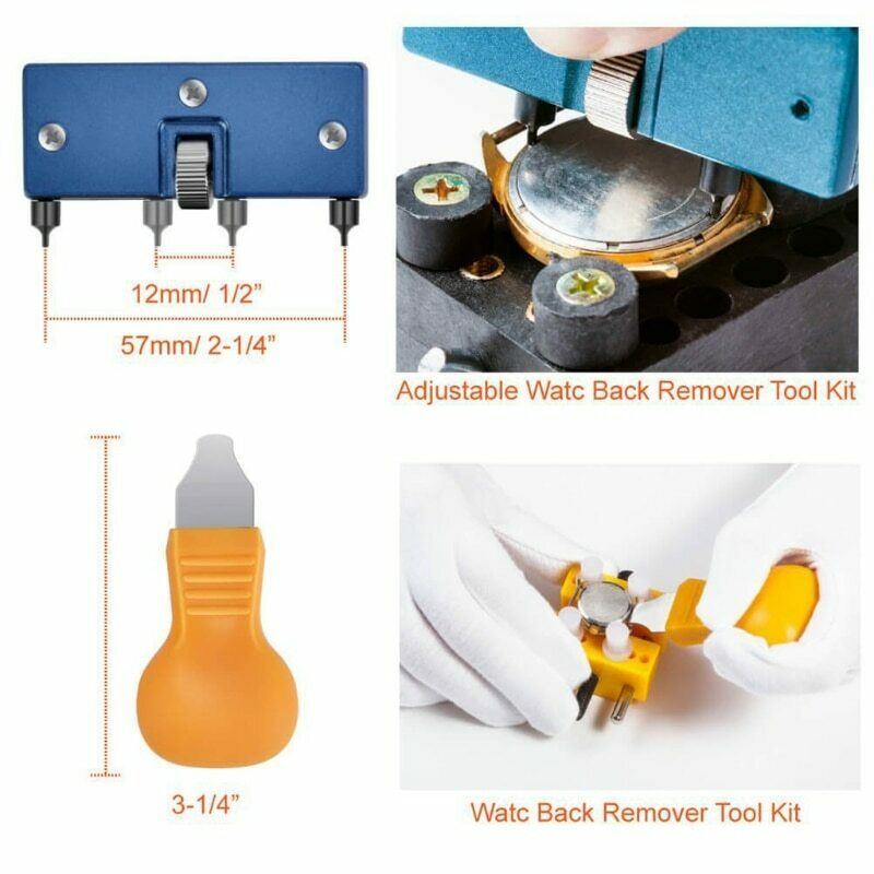 Watch Back Case Press Kit with 17pcs tools, ideal for watch repair and battery replacement.