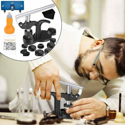 Watch Back Case Press Kit with 17pcs tools for precise watch repair and battery replacement.