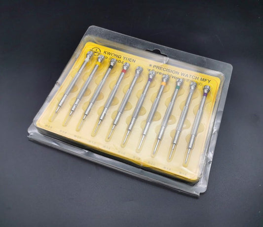 1. 10pcs 316# steel watch screwdrivers for precise watch repair and maintenance.