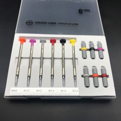 316 Stainless Steel Watchmakers 6-Piece Screwdriver Set, ergonomic design for precision watch repair.
