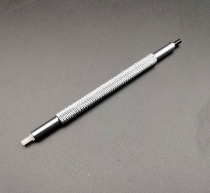 Set of 3 double-headed watch hands pressers by 7404, ideal for accurate watch hand installation and repair.