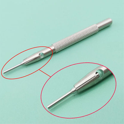 Multi-size watch strap punch tool, adjustable for precise leather strap hole adjustments.