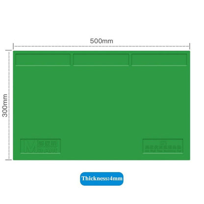 Heat-resistant 300x500mm silicone mat for precise watch repair and welding work surface.