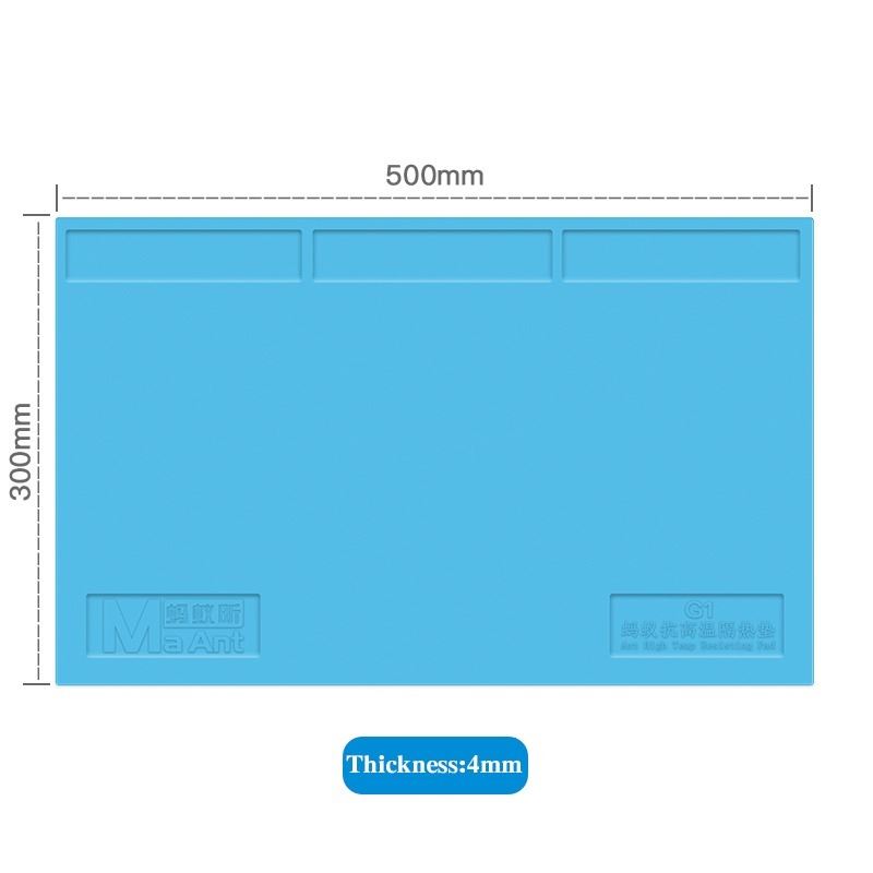 Heat-resistant 300x500mm silicone mat for watch repair, welding, and insulation tasks, protecting surfaces with durability