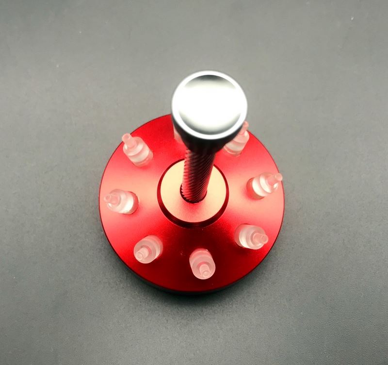 Set of 8 precision watch hand setting tools for accurate watch repair tasks.