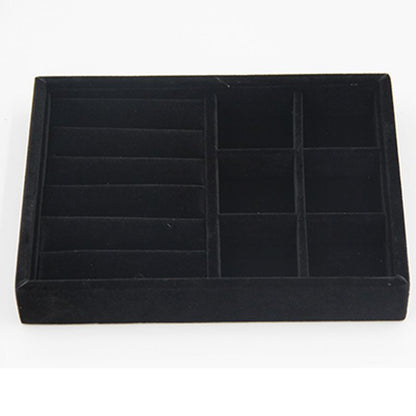 Gray velvet stackable jewelry organizer tray, perfect for organizing watch accessories and small items.