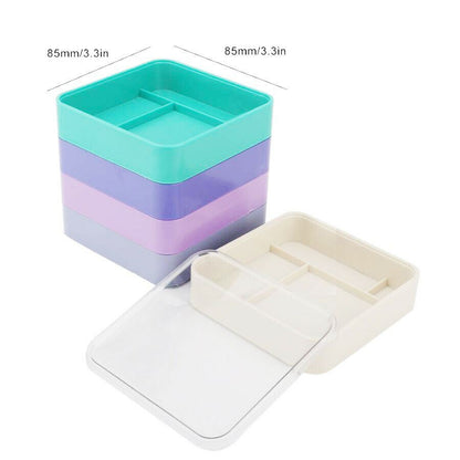 Multi-layer watch parts storage box with 5 compartments, ideal for organizing screws and hardware by Brand.