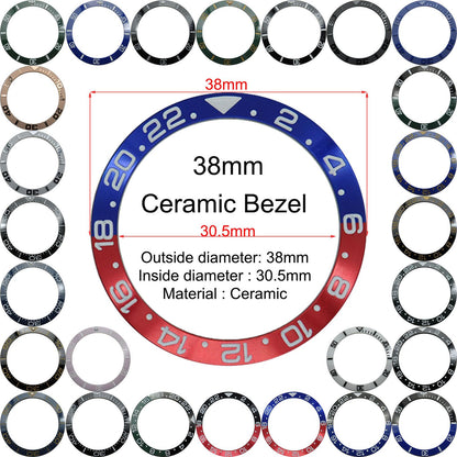 38mm Keramik Uhr Lünette Für GMT Herren Uhr Zubehör Uhr Reparatur Teil 