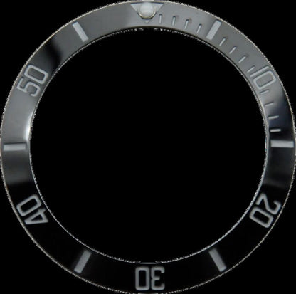 Black ceramic bezel insert ring for 38mm GMT watch, fits 40mm casing, durable and stylish.