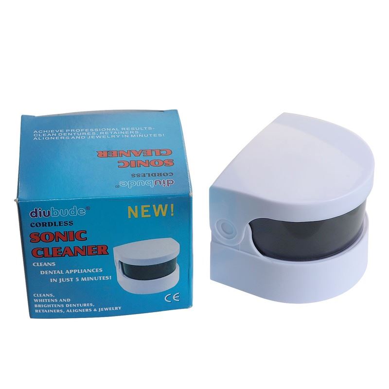 Mini ultrasonic cleaner for jewelry, eyeglasses, watches, and dentures cleaning.