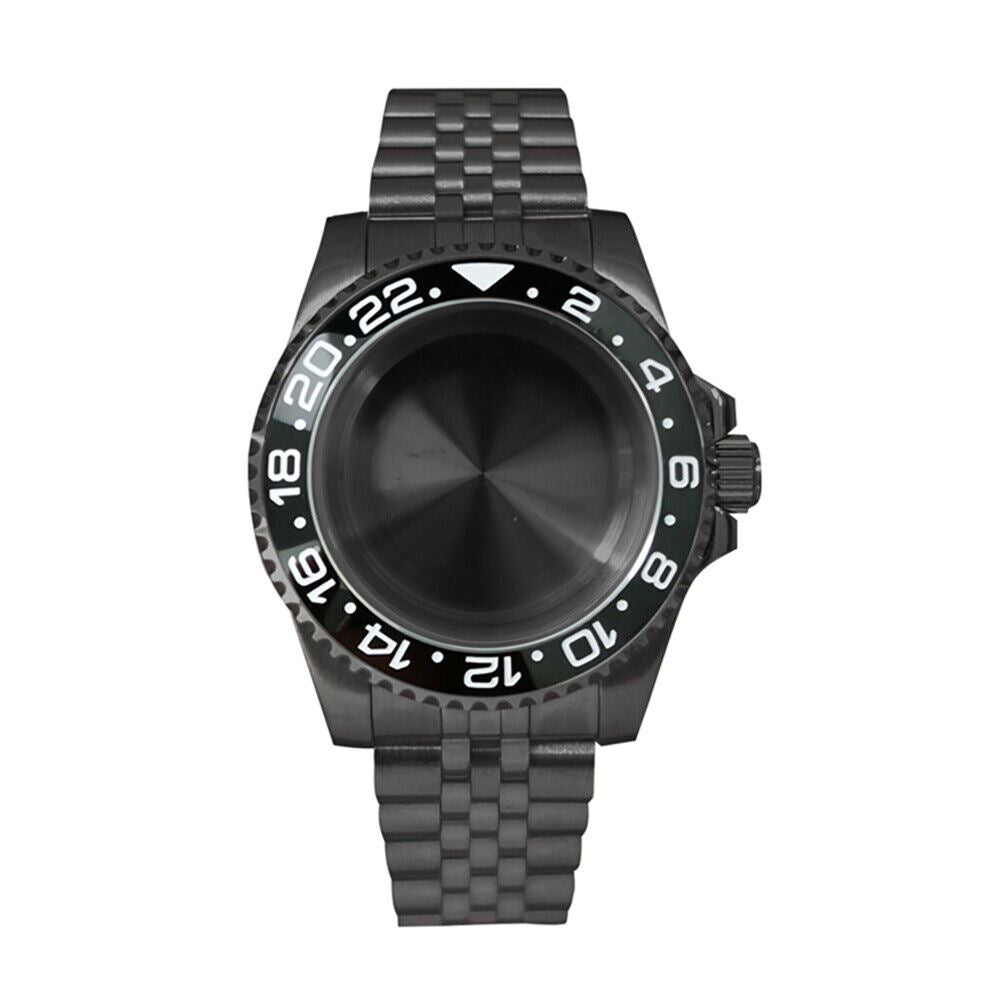 40mm Sapphire glass watch case, compatible with NH35/NH36 movement, durable and sleek.