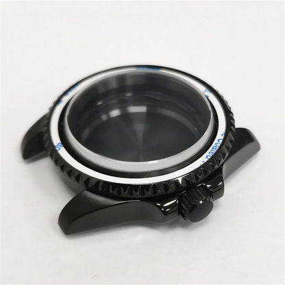 40mm Sapphire glass watch case, compatible with NH35/NH36 movement, durable and sleek design.